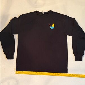 Jerzees Black Shirt with Yellow and Blue Accents